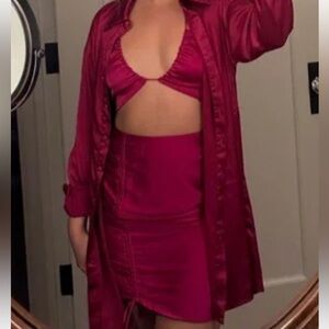 Stylish Red Three-Piece Set